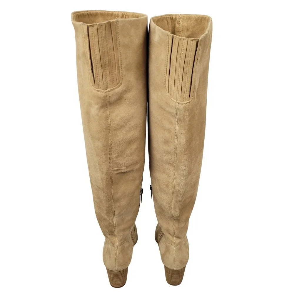 Vince Camuto Nestel Knee High Boots Womens Size 5M Tan Suede Western Fall Winter